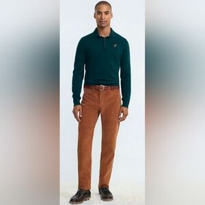 Slim Fit 38x30 Mid Rise Soft Stretch Corduroy Ginger Brown Pants New